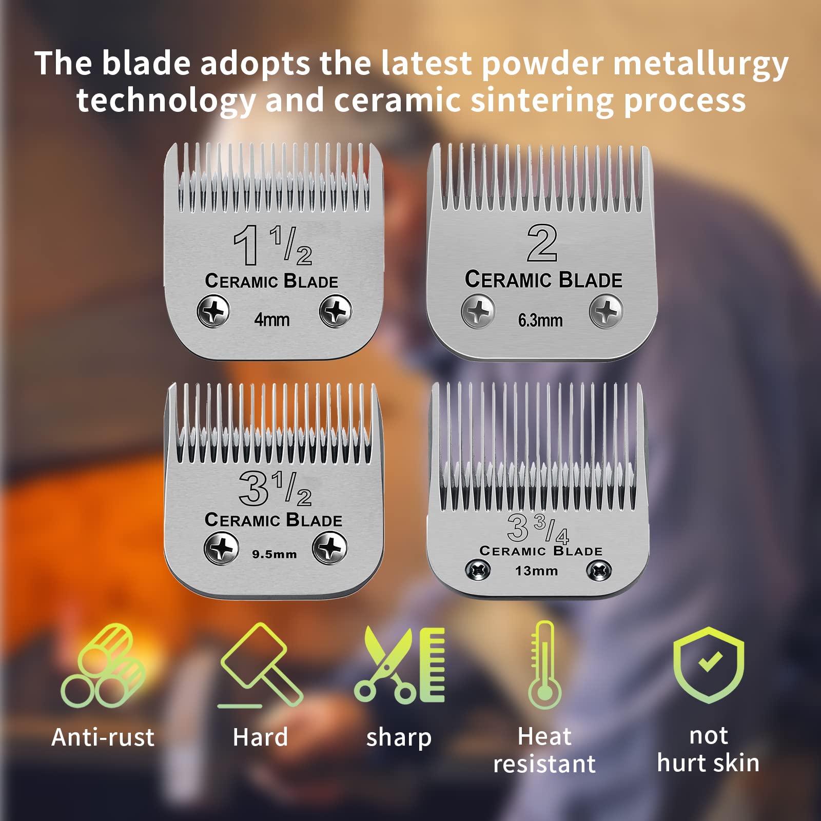 Replacement Blades set compatible with Oster Classic 76/Andis dog Clippers