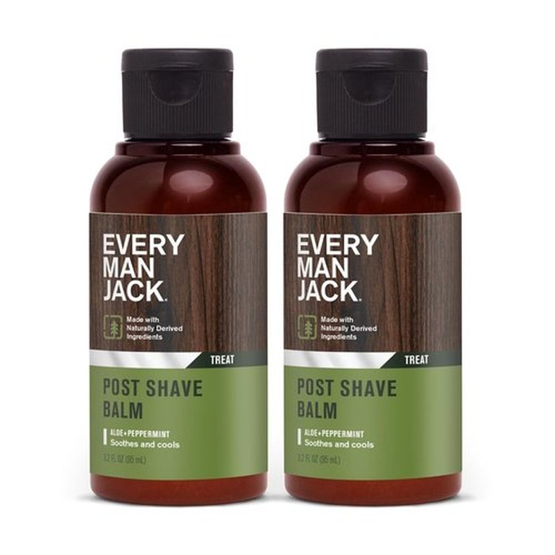 Every Man Jack Post Shave Balm - Soothes Irritation, Hydrates Skin - Naturally Derived Ingredients - 3.2oz | 2 Pack