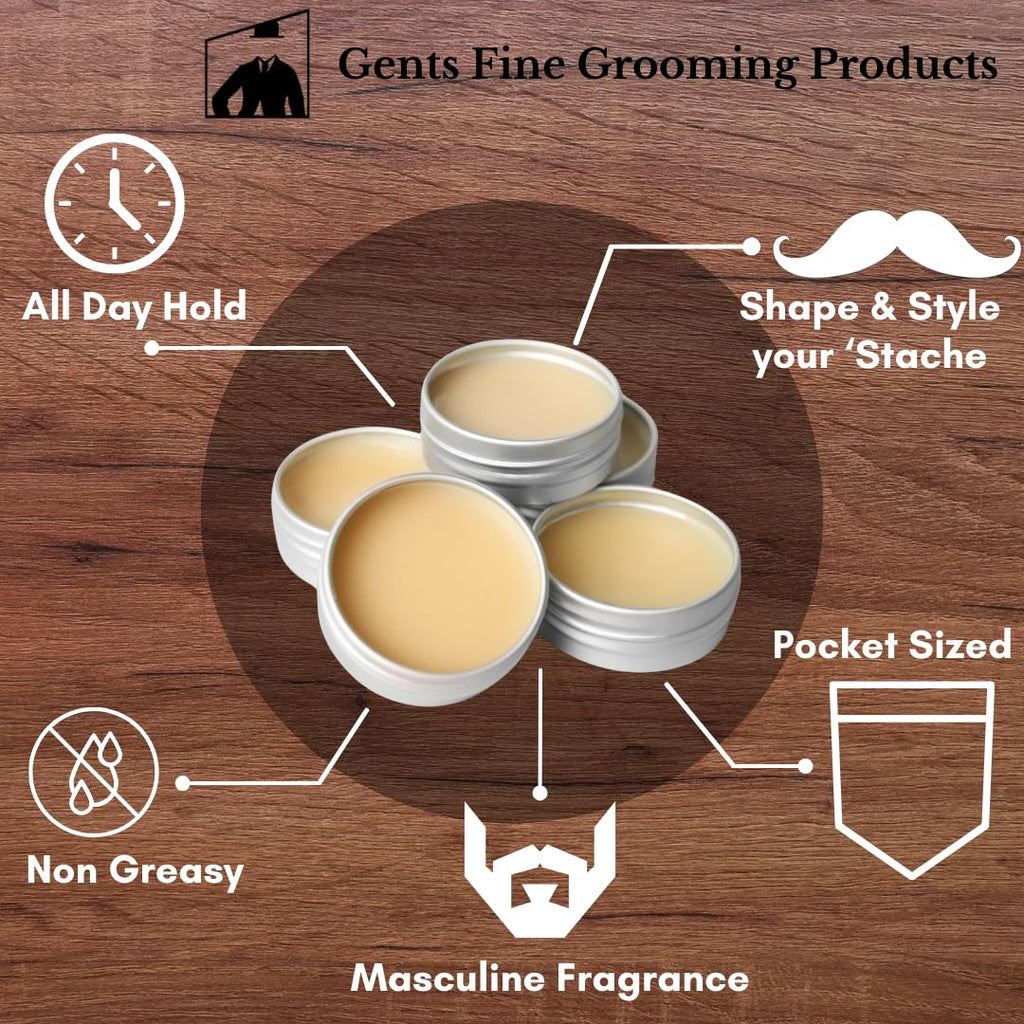 G.B.S Strong Hold Sweet Tobacco Mustache Wax, Easy Application, Restyleable, long lasting hold with Styling Comb (1.7 oz) (3 Pack, Sweet Tobacco)