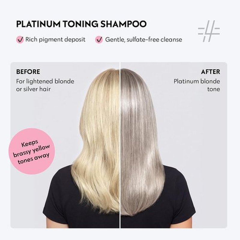 FOUR REASONS Platinum Hair Color Shampoo - Blonde Toner & Color Depositing Formula | Sulfate-Free, Vegan, 8.45 Fl Oz