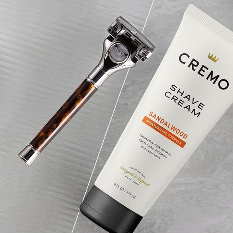 Cremo Sandalwood Shave Cream - Ultra-Slick Formula for Men | Prevents Nicks & Razor Burn, 6 Fl Oz