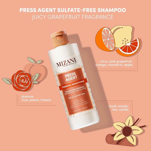 MIZANI Press Agent Sulfate-Free Shampoo - Thermal Smoothing & Moisturizing - Ideal for Dry, Frizzy Hair