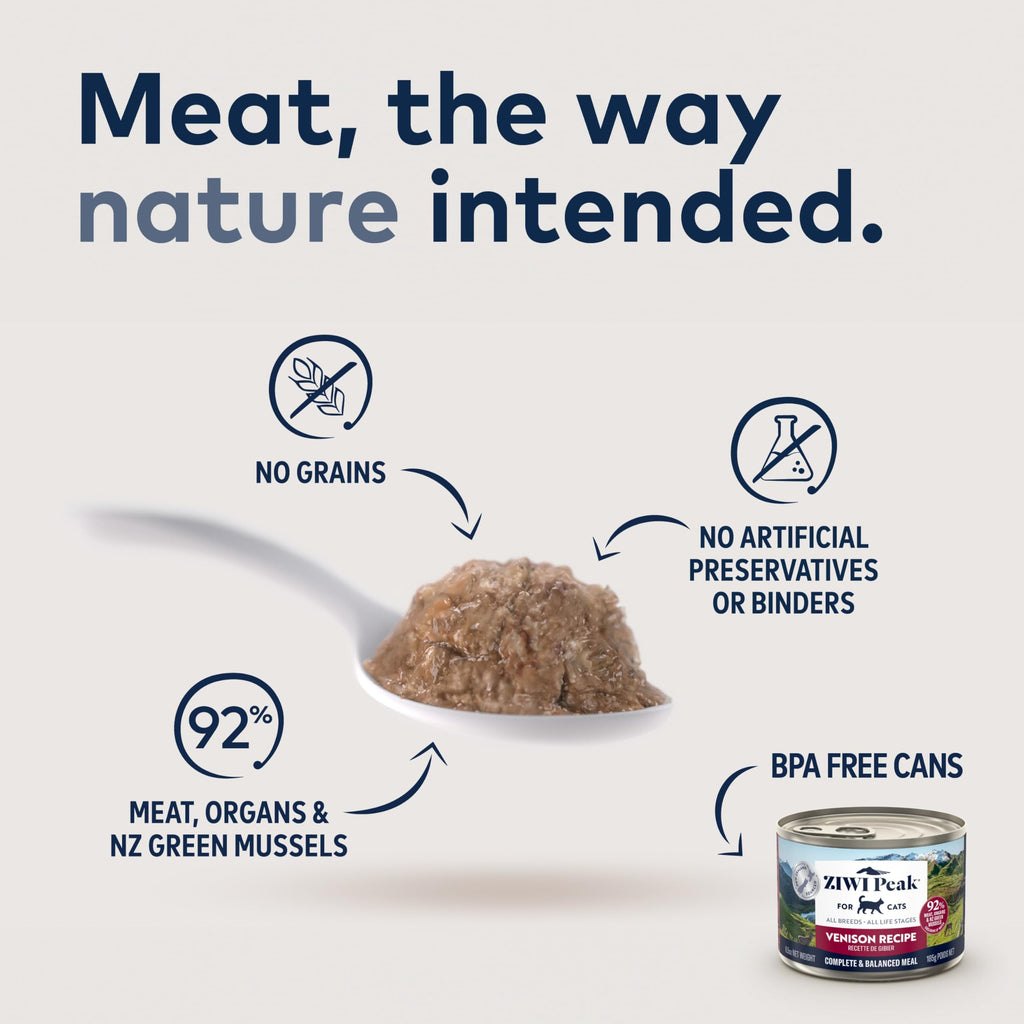 ZIWI Peak Wet Cat Food – All Natural, High Protein, Grain Free, Limited Ingredient, with Superfoods (Venison, Case of 24, 3oz Cans)