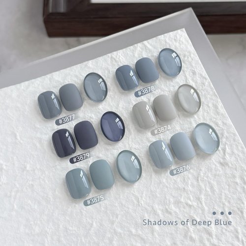 GAOY Blue Ashes Gel Nail Polish, 6 Colors Blue Nail Polish Set, Soak Off UV Cure Gel for DIY Manicure at Home and Salon