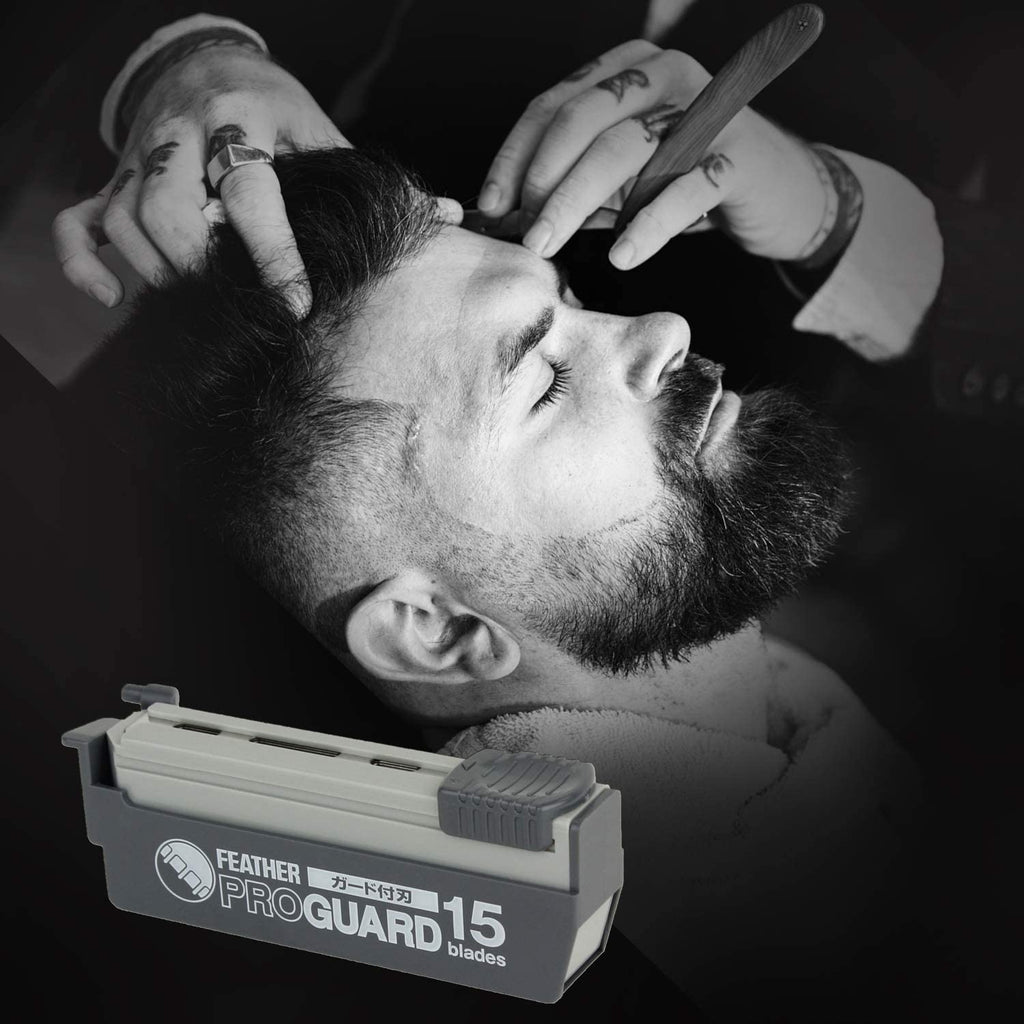 Feather Artist Club ProGuard Razor Blades - (3 Pack of 15) - Single Straight Edge Razor Blades with Guard Refills for Shaving - For Men & Barbers