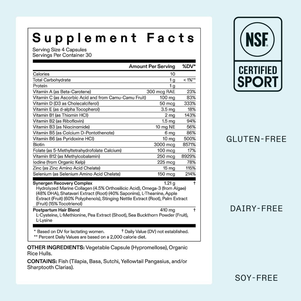 Nutrafol Postpartum Hair Growth Supplements - Clinically Tested for Thicker Hair | 2-Month Supply (Pack of 2)