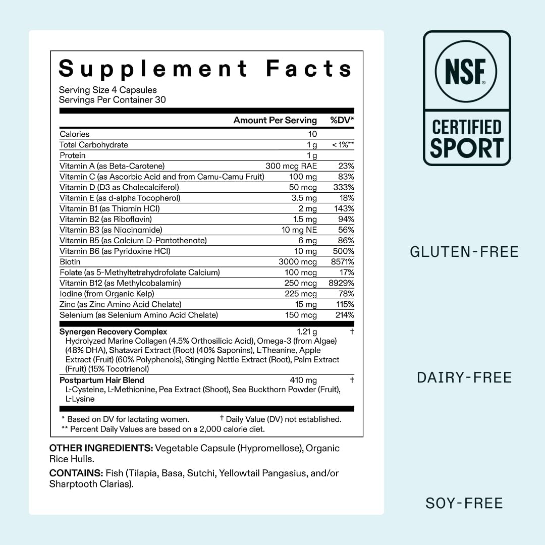 Nutrafol Postpartum Hair Growth Supplements - Clinically Tested for Thicker Hair | 2-Month Supply (Pack of 2)