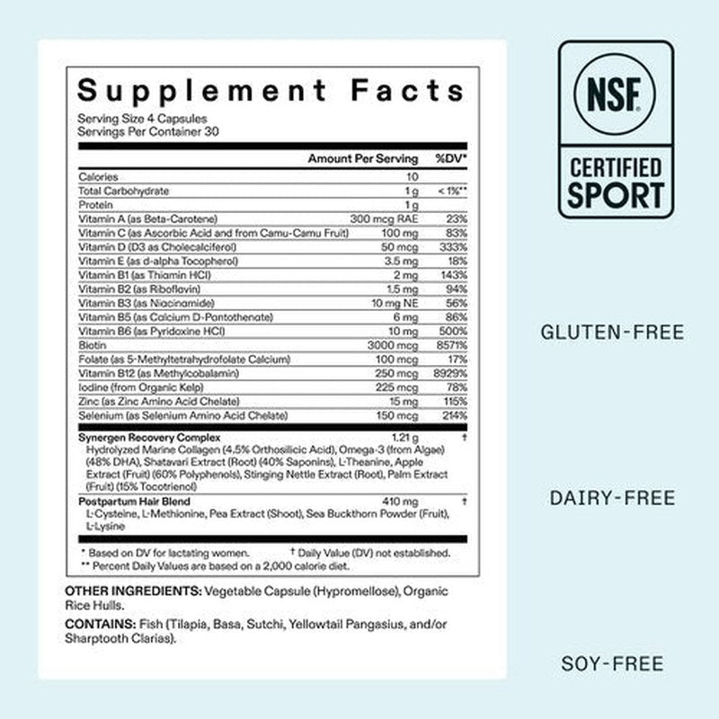 Nutrafol Postpartum Hair Growth Supplements - Clinically Tested for Thicker Hair | 2-Month Supply, Breastfeeding-Friendly