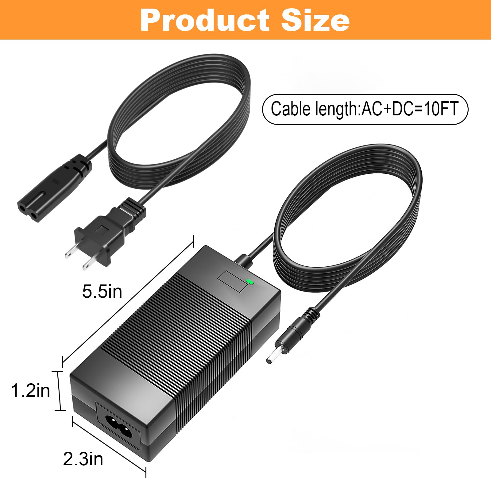 42V Charger for Hiboy S2 36V Lithium-ion Battery Compatible with Hiboy S2 Pro, S2 Lite, S2, KS4, KS4 Pro, NEX, NEX3, NEX5, Max, Max3, Max V2 Power Adapter Cord