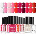 OpenLive 12 PCS Pink Nail Polish Set With 10 Colour Combo, 2 PCS Base and Top Coat, Fast Drying Long Lasting Nail Polish for Holiday Gift Giving