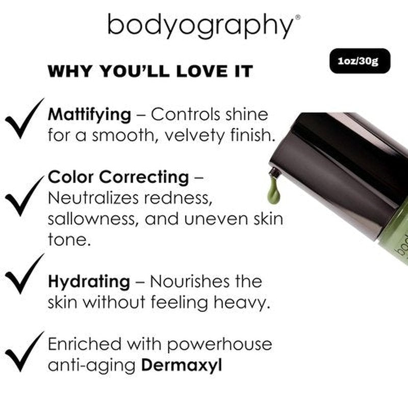 BODYOGRAPHY Foundation Primer - Flawless Anti-Aging Makeup with Vitamin E & Jojoba Oil | Gluten-Free, 1 oz.