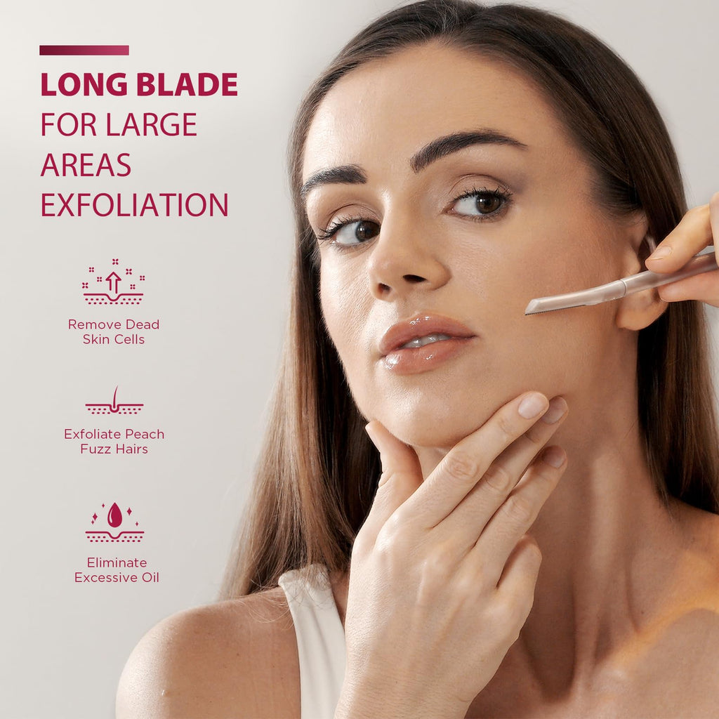 SINAHET Dermaplane Razor for Face, (3 Count) Professional Dermaplaning Tool with Coffee Grounds Based Handle, Facial and Eyebrow Hair Removal