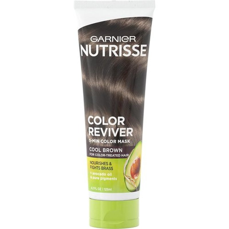 Garnier Nutrisse Hair Color Reviver Mask - Nourishing Cool Brown Formula, 4.2 Fl Oz, 2 Count