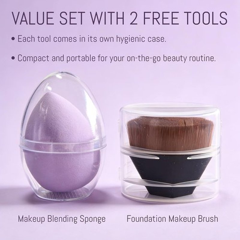 Regine Switzerland Body Coverage Perfector - Waterproof Makeup with Brush & Puff | Full Coverage for Tattoos & Scars (2.0oz Natural Beige)