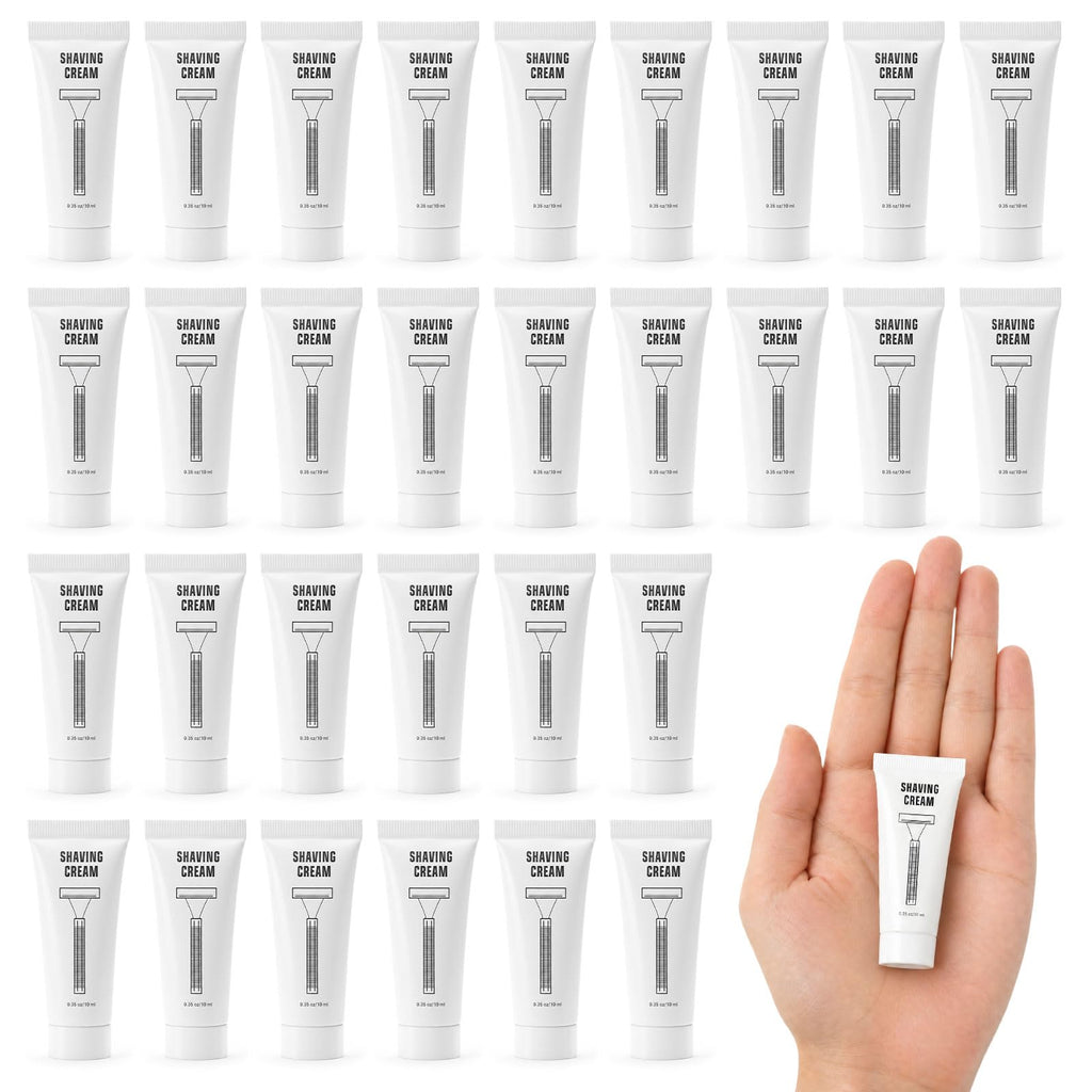 SLequipo Pack of 20 Disposable Shaving Cream Bulk, Individually Wrapped, 10g/0.35 oz, Travel Size Hotel Toiletries Amenities