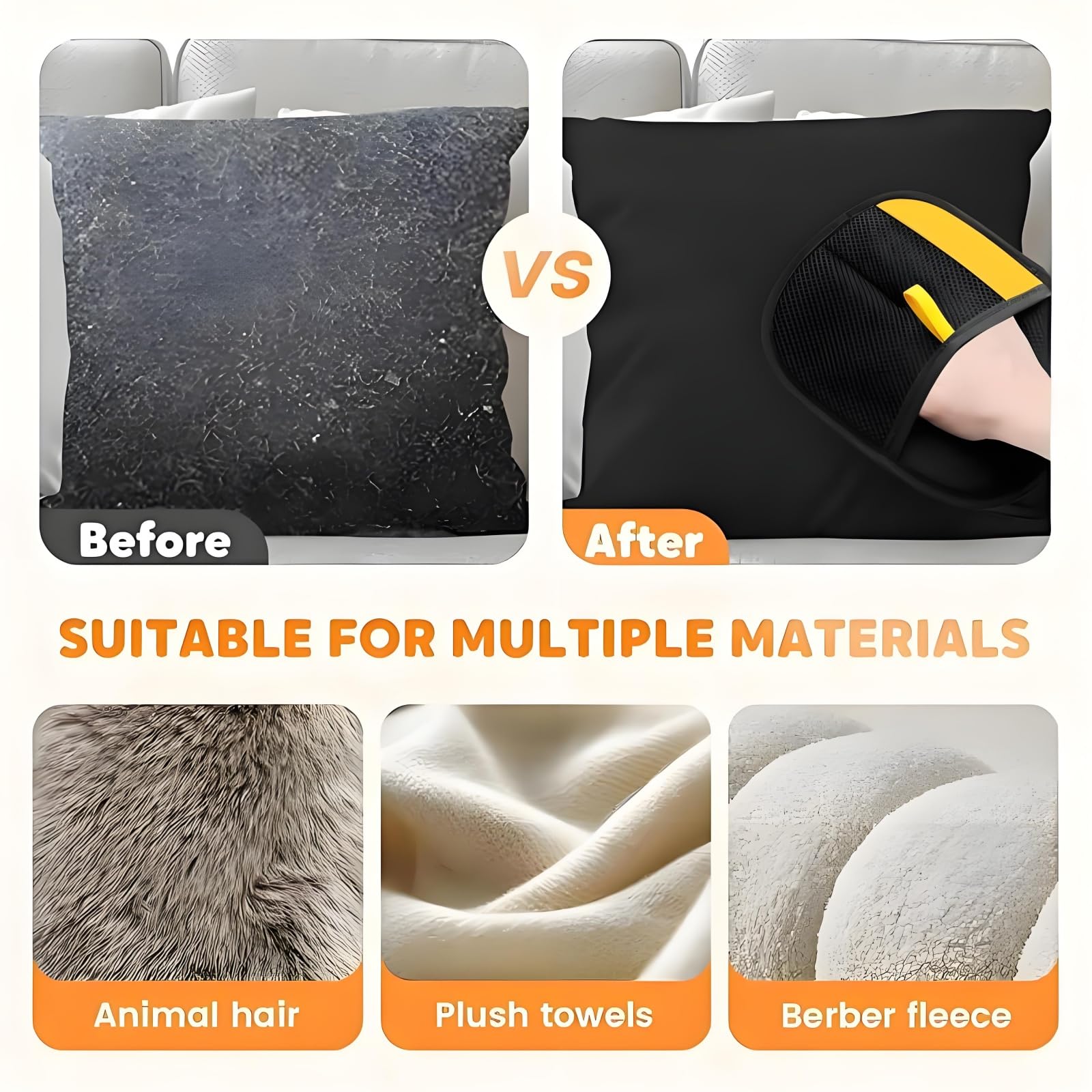 CLPCLP Pet Hair Removal Glove for Cats & Dogs, 2Pcs Newly Upgraded Electrostatic Pet Hair Remover Gloves, Reusable Magic Brush Pet Hair，Pet Hair Remover for Laundry, Sofas，Carpets，Clothing