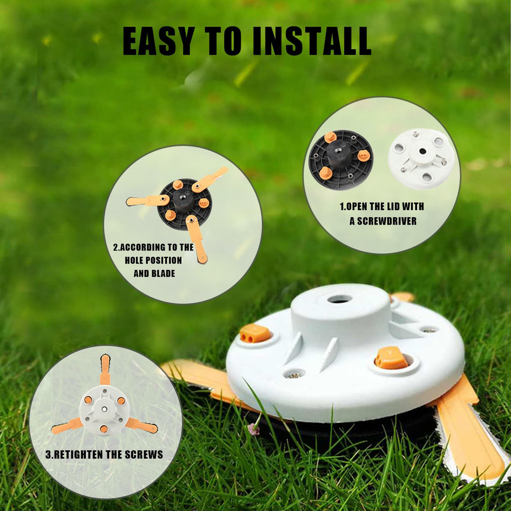AAAQQ Brush Cutter Replacement Blades Set for Weed Trimmer, Compatible with Weed Warrior Brush Cutter Head (9 pcs)