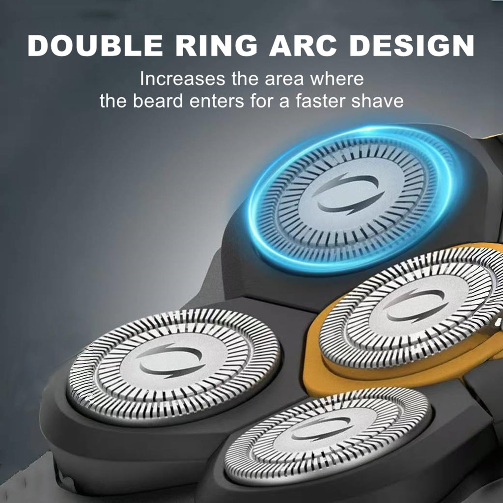 Magnetic 6 Blades Head Shaver Replacement Heads for Many 6D Magnetic Electric Razor,Newly Designed Magnetic 6D Blade Head Compatible with Head Shavers for Bald Men,2 Pack Travel Size for Ufree,Doao
