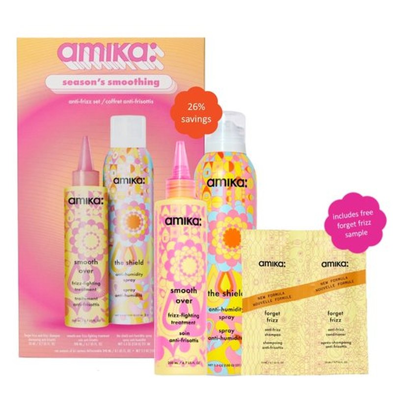 Amika The Shield Anti-Humidity Spray - Lightweight Heat Protection with UV Filters for Smooth, Frizz-Free Hair