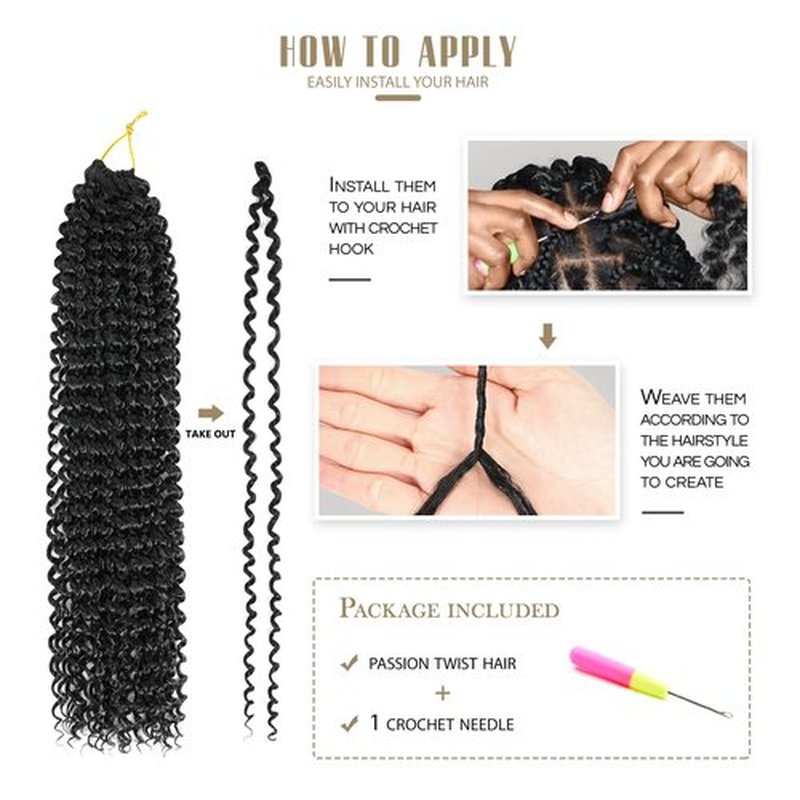 Dansama 7 Packs Passion Twist Hair Water Wave Braiding Hair for Butterfly Style Crochet Braids Bohemian Hair Extensions (24inch (Pack of 7), #2)