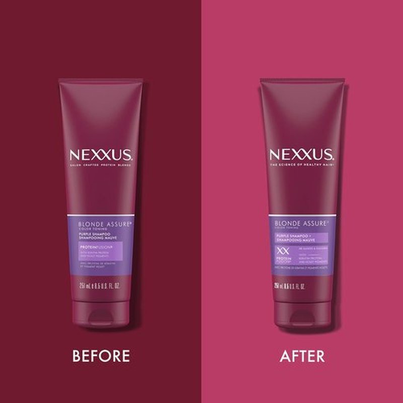 Nexxus Blonde Assure Purple Shampoo - Color Care for Blonde Hair with Keratin, 8.5 oz