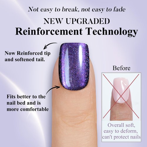 Cat Eye Press on Nails Short 5 Styles, Jofay Fashion 160Pcs Salon-Like Fake Nails with Glitter Chasing Light Cat Eye Designs, Valentines Artificial Acrylic Nails Glue on Nails Stick on Nails for Women