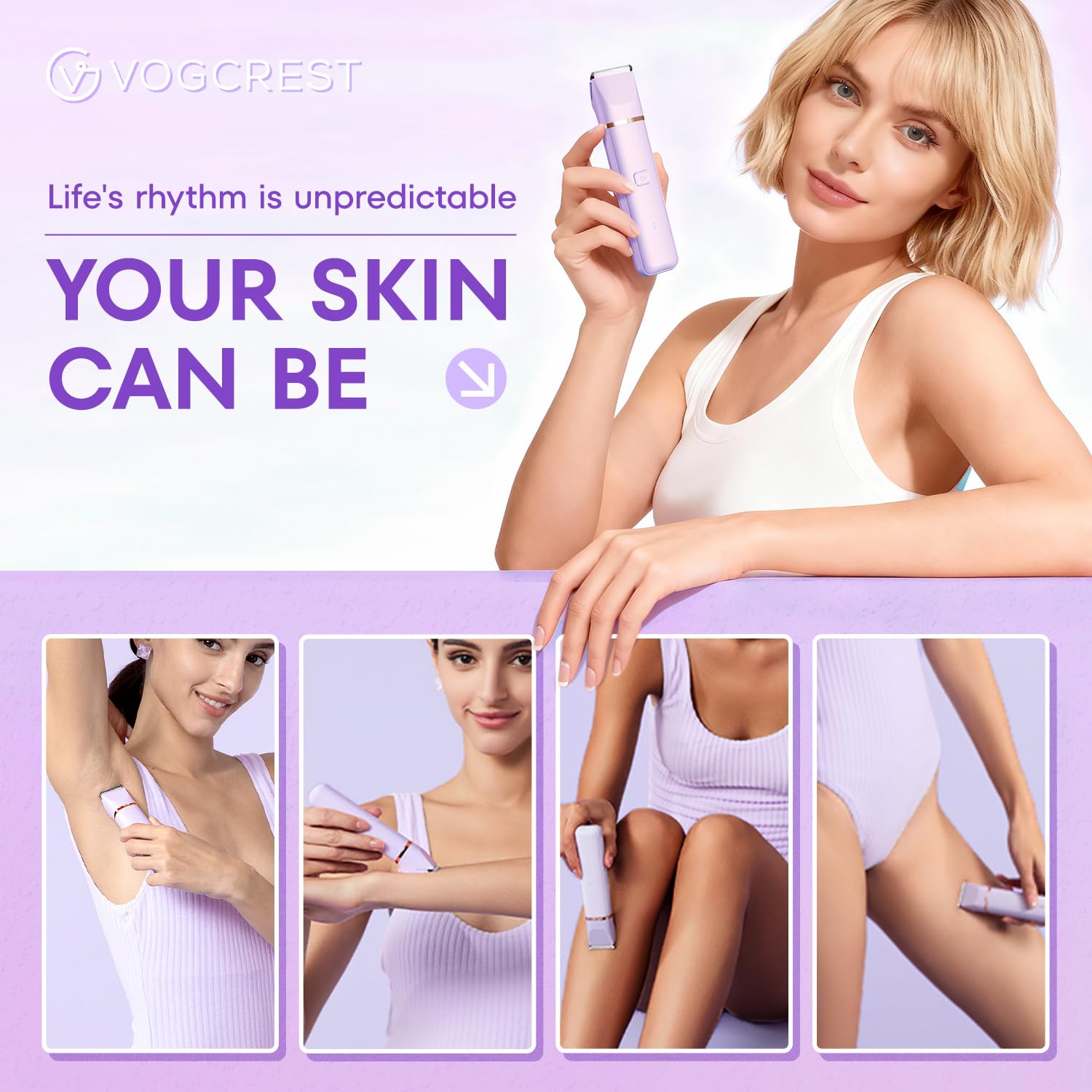 VG VOGCREST Eletctric Women's Trimmer: 2-in-1 Eletctric Shaver for Women