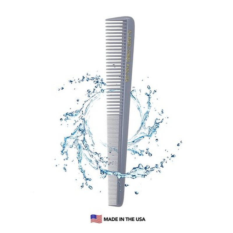 Allegro Combs #450 Tapered Barber Hair Cutting Comb – Professional Stylist Comb for Men & Women 12-Pack (GREY)