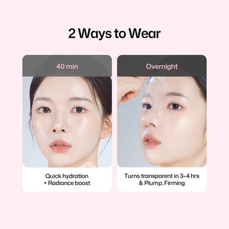 HAPA KRISTIN Collagen Mask, Overnight Hydrating Korean Face Mask, Glass Skin Glow+Firming with Peptides+Bakuchiol, Low Irritation, 4ea