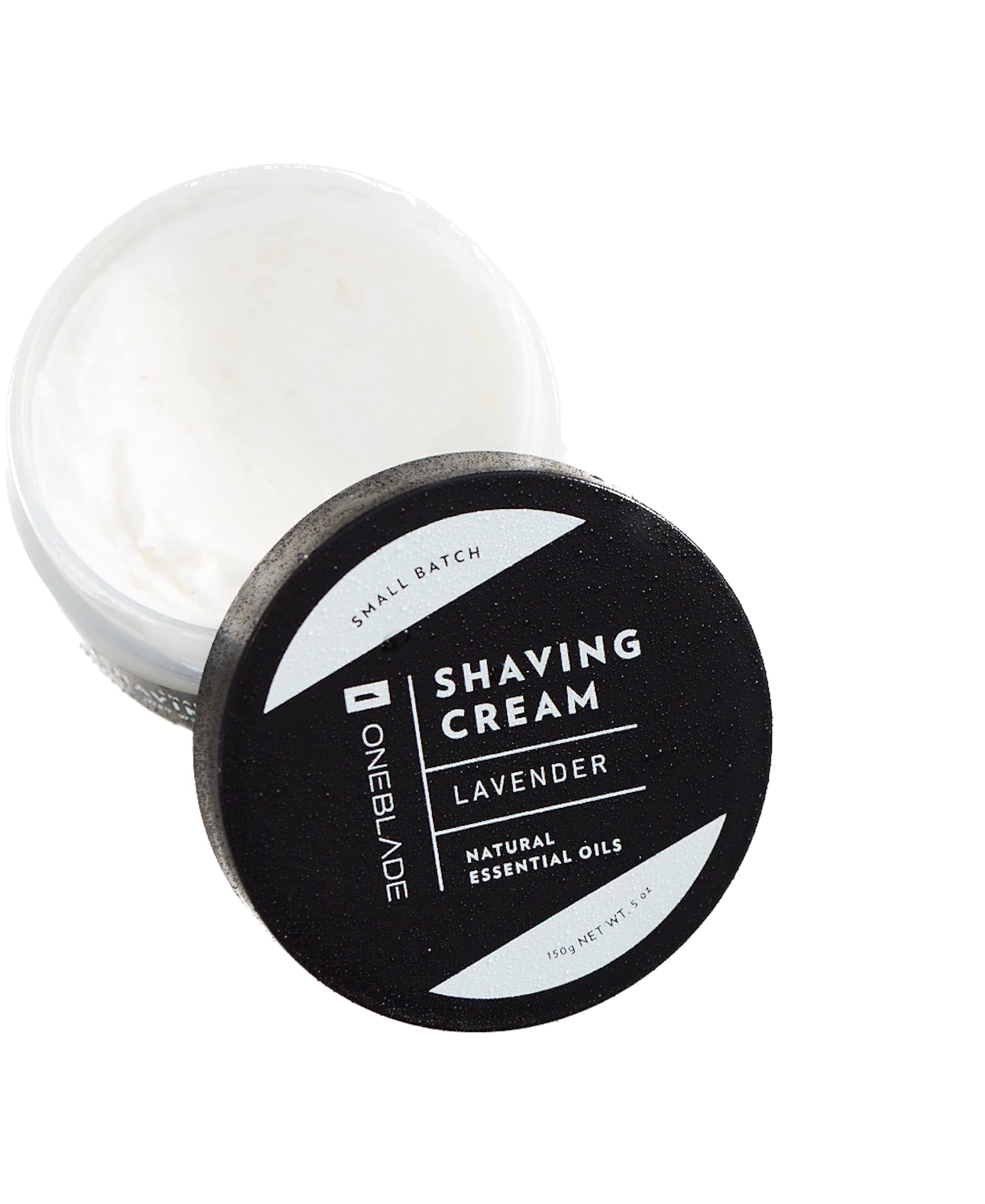 OneBlade Black Tie All-Natural Lavender Shaving Cream for Men 150ml - Sulfate, Paraben, & Alcohol Free