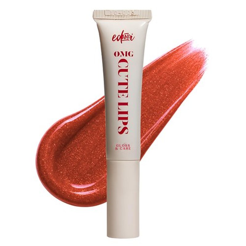 edandi ed&i OMG Cute Lips – Lip Gloss for Women with Shea Butter for Hydration, Light Shimmer, Lip Tinted High Shine Finish, Long Lasting Lip Gloss in Red Vanilla Frosting, Lightweight & Non-sticky