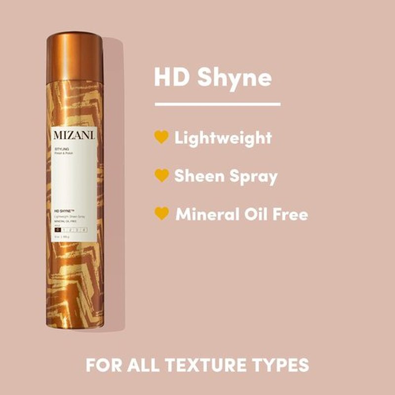 MIZANI HD Shyne Lightweight Hairspray - Weightless, Oil-Free Shine & Nourishment for All Hair Types