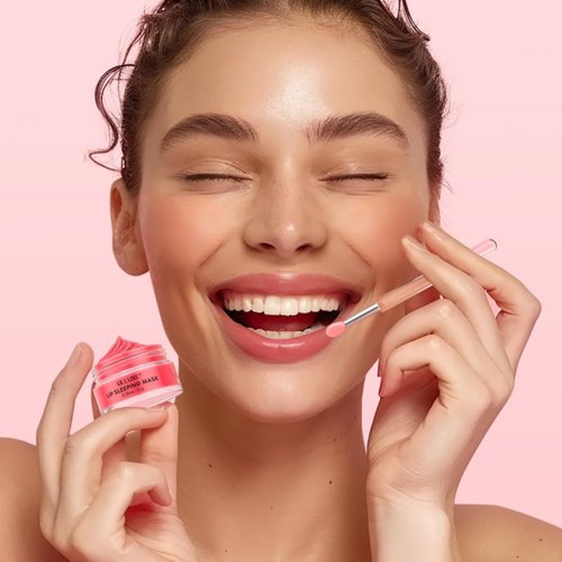 Lip Mask Set 4 Pcs, Lip Care Gifts for Women & Teen Girls, Overnight Lip Sleeping Mask with Shea Butter, Hyaluronic Acid & Vitamin C, Nourishes Hydrates Dry, Flaky Lips, Moisturizing Lip Balm