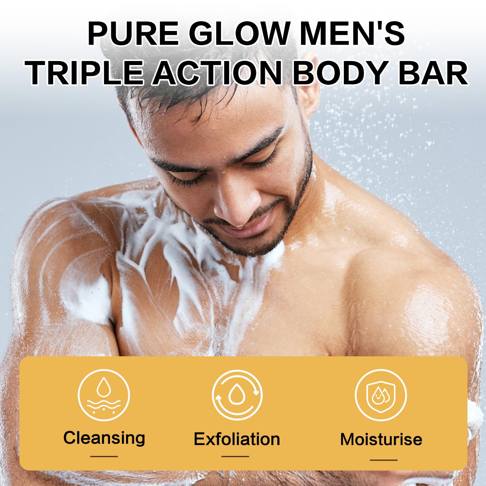3-in-1 Men's Body Bar Soap Set for Summer – 2 PCS Exfoliating & Moisturizing Bar with Shea Butter & Oatmeal – Long-Lasting Fragrance – Sandalwood + Citrus Scents (2PCS Sandalwood + Citrus Scents)
