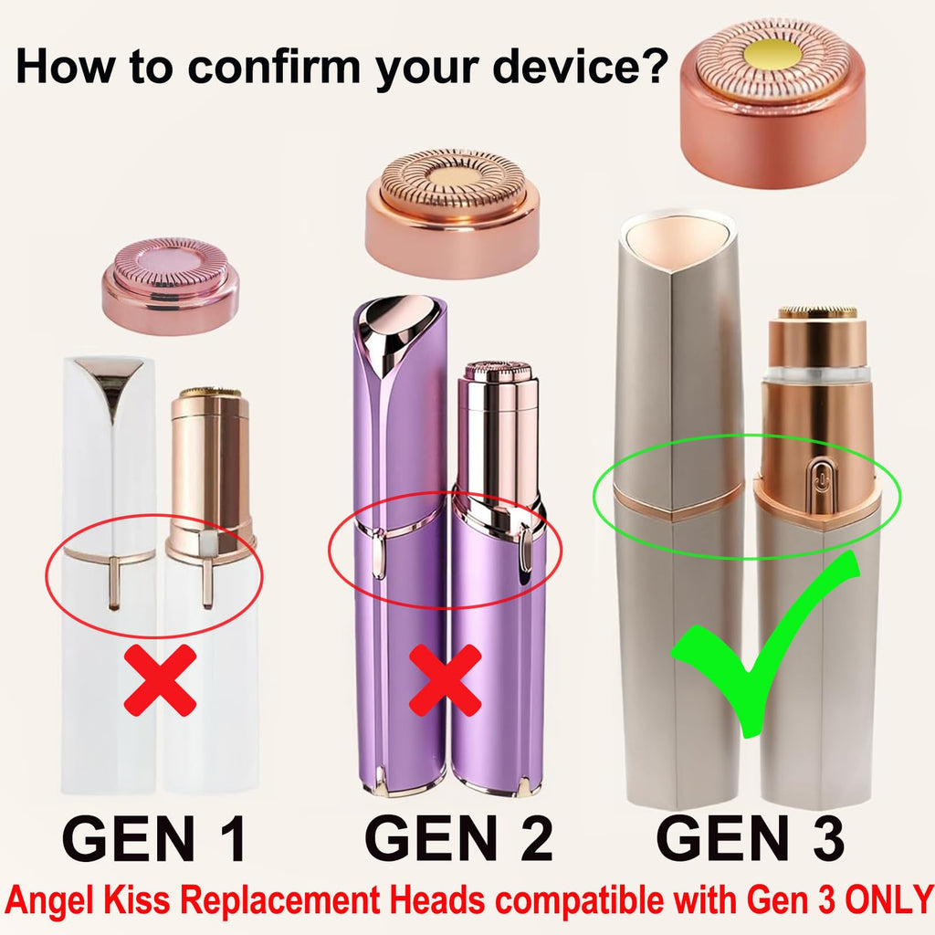 Generation 3 Replacement Heads for Finishing Touch Flawless Facial Hair Remover Gen 3 - Double Precision Enhanced Floating Blades Heads for NEW Flawless Gen 3, PACK of 6, w/Storage Case & Clean Brush