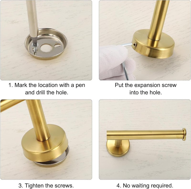 Uxcell Stainless Steel Toilet Paper Holder - Rustproof Wall-Mount Tissue Holder for Bathroom | 6.2" Silver