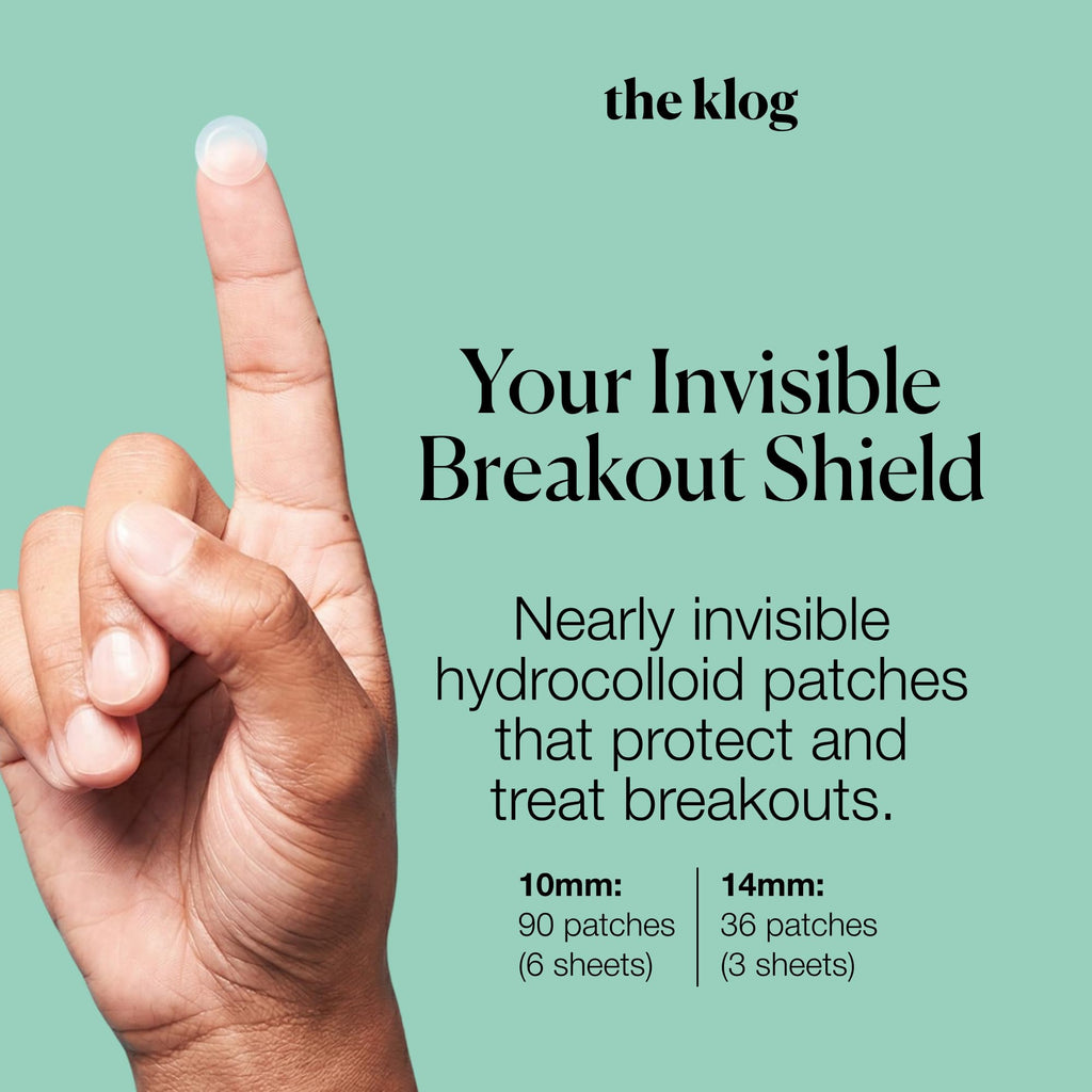 The Klog Soft Shield Pimple Patches by Soko Glam, Korean Facial Skin Care Hydrocolloid Acne Patches for Face & Body, Invisible Zit Stickers 10mm & 14mm, Vegan & Cruelty Free, 126 Dots (Pack of 3)