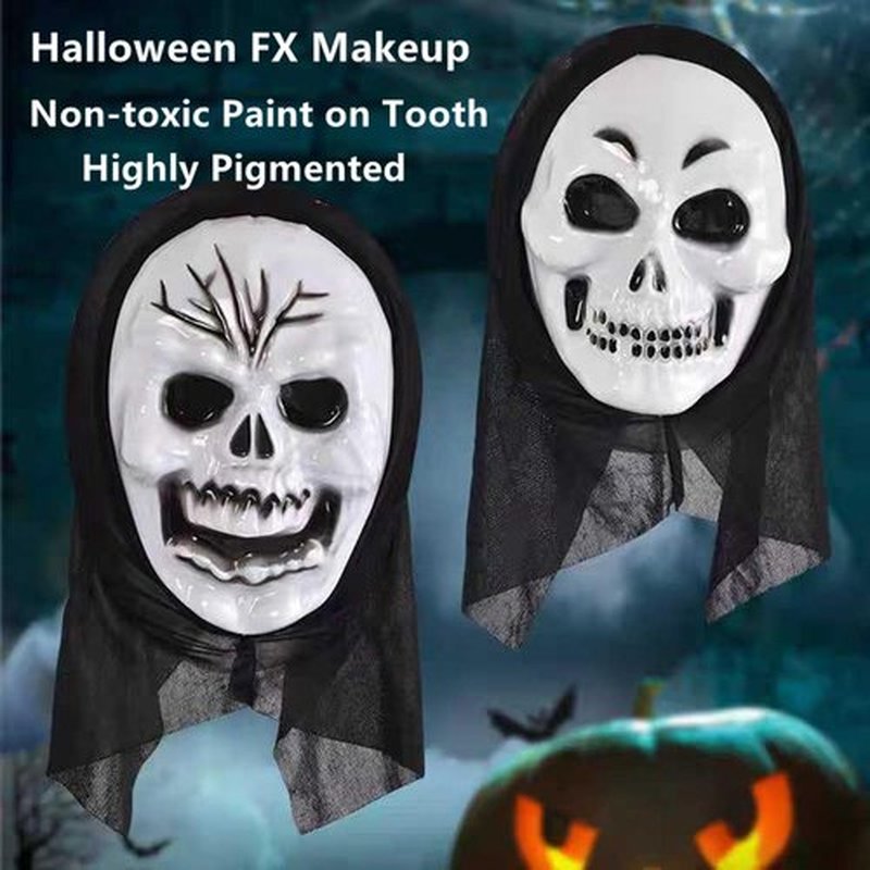 Go Ho Makeup Tooth SFX Black Paint,Temporary Black Teeth Paint,Safe,Quick Dry&Realistic,Perfect for Cosplay,Theater,Halloween Clown Skeleton Zombie Vampire Costume Makeup,5 ml