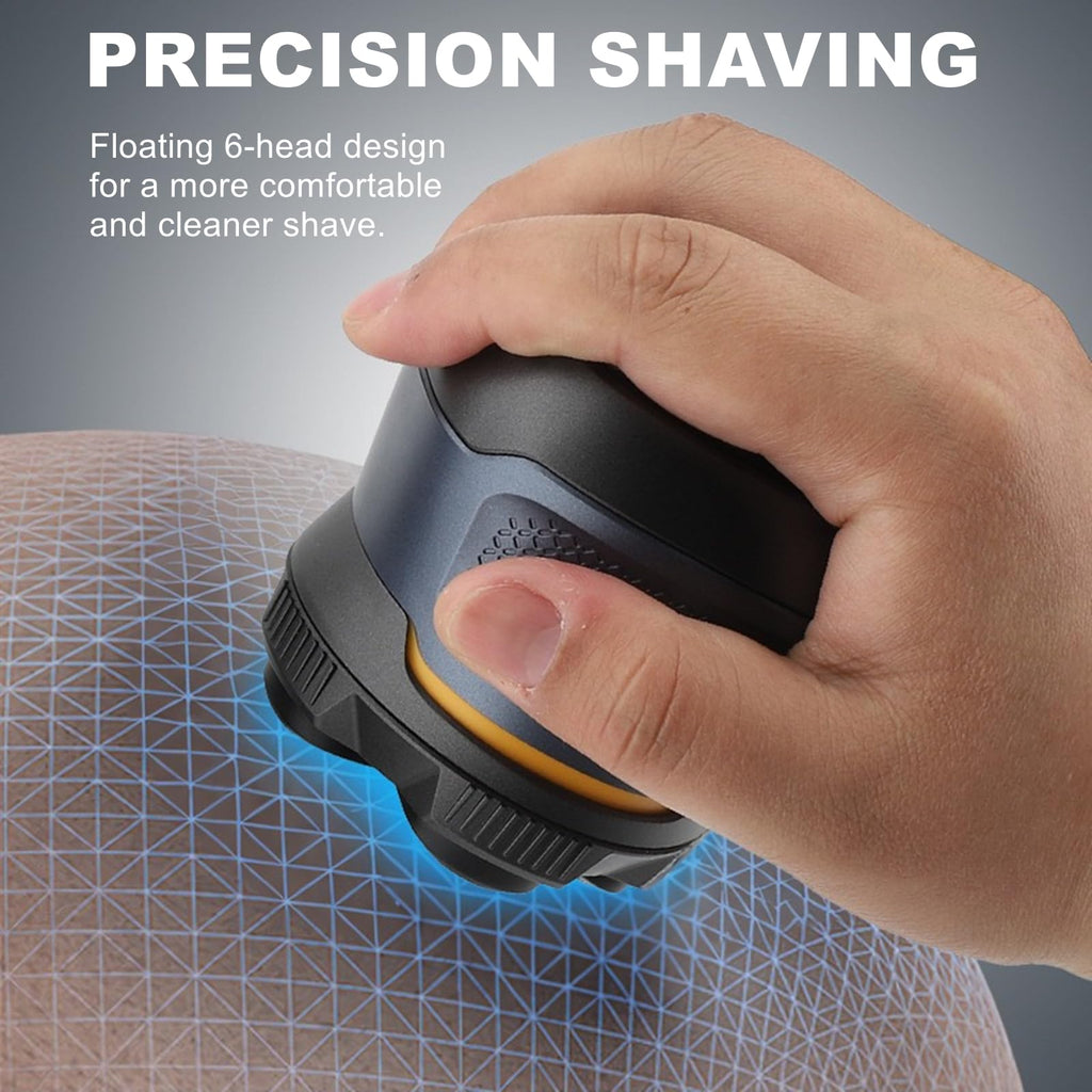 Magnetic 6 Blades Head Shaver Replacement Heads for Many 6D Magnetic Electric Razor,Newly Designed Magnetic 6D Blade Head Compatible with Head Shavers for Bald Men,2 Pack Travel Size for Ufree,Doao