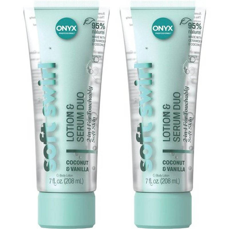 Onyx Professional Hydrating Body Lotion & Serum Duo with Ceramide NP & Coconut Oil, Coconut Bliss, 7 fl oz, 2pk