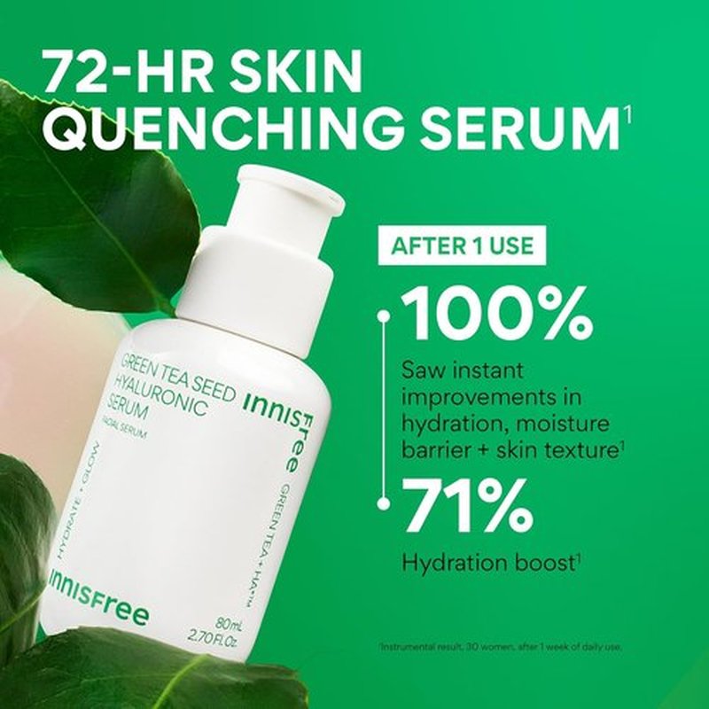 Innisfree Green Tea Seed Hydrating Serum - Hyaluronic Acid & Niacinamide for Glowing Skin | Refill & Sets Available