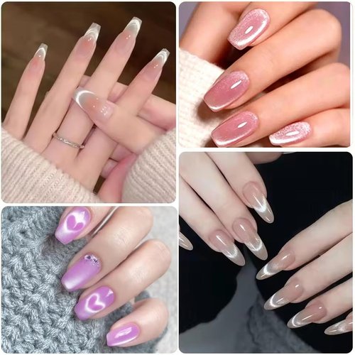 JERCLITY 1 Pieces Blue Cat Eye Magnet for Nails 3 in 1 Heart Magnet for Cat Eye Gel Polish, Cylindrical Magnets with Scissor Shaped Tools for French Cat Eye Effect