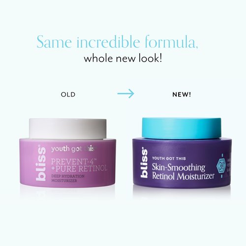 Bliss Youth Got This Retinol Moisturizer | Pure Retinol + PREVENT-4™ Complex for Fine Lines, Texture & Deep Hydration | Clean, Fragrance-Free, Vegan & Cruelty-Free | 50 mL