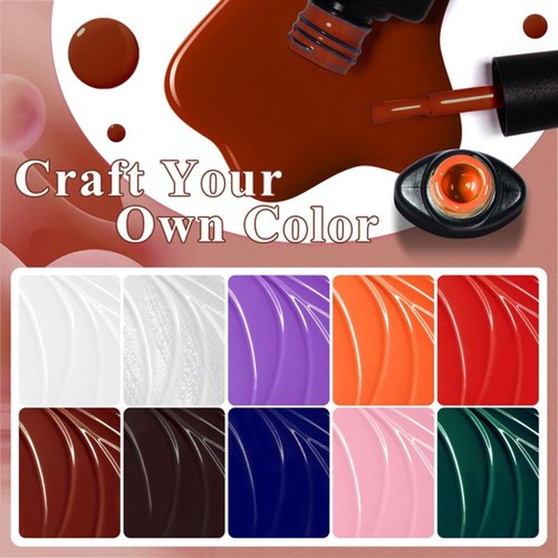 MTSSII 12pc Crackle Gel Nail Polish Set - 8 Colors, Amazing Crackle Effect, Long-lasting, UV LED Lamp Needed
