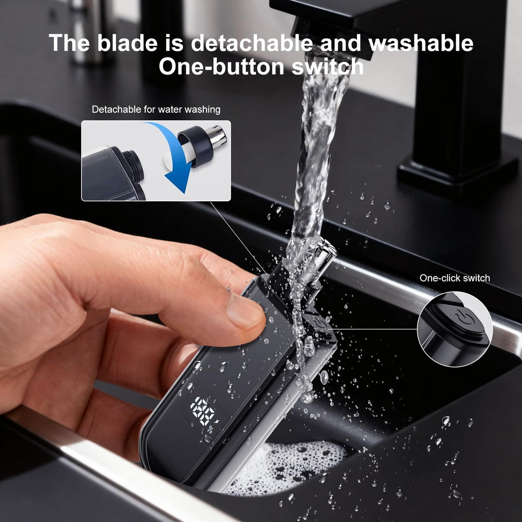 Waterproof Rechargeable Ear and Nose Hair Trimmer for Men, Painless & Quiet