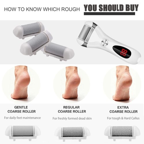 6 Pack Replacement Coarse Roller Head for Electric Foot File, Refill Rollers for Callus Remover Feet Pedicure Kit/Tools (6pcs Tough Coarse)