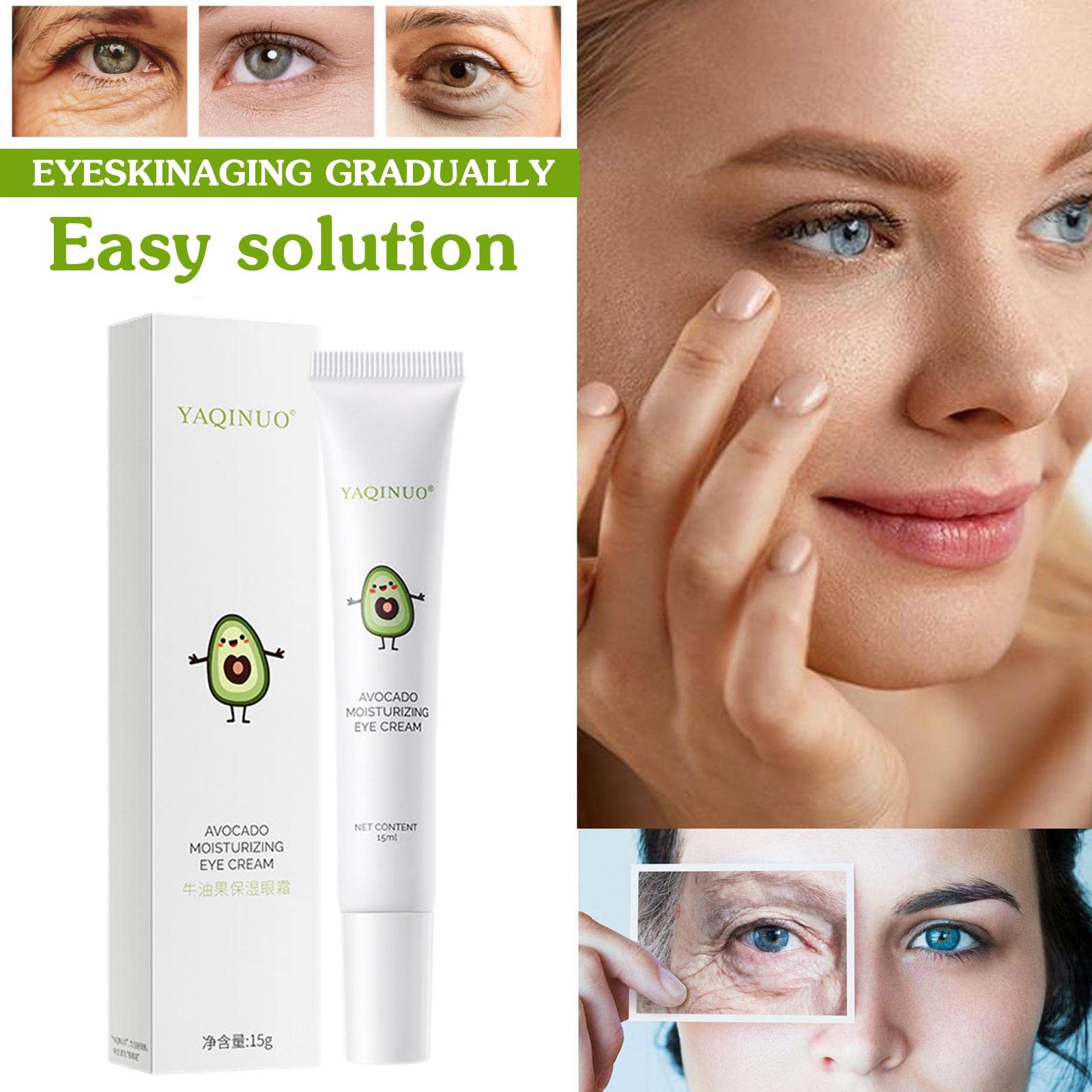 gcdat Avocado Hydrating Eye Cream Elastic Moisturizing Eye Cream Remove Pouches Dark Circles Anti-Wrinkle Diminishing Eye Lines Lifting Firming