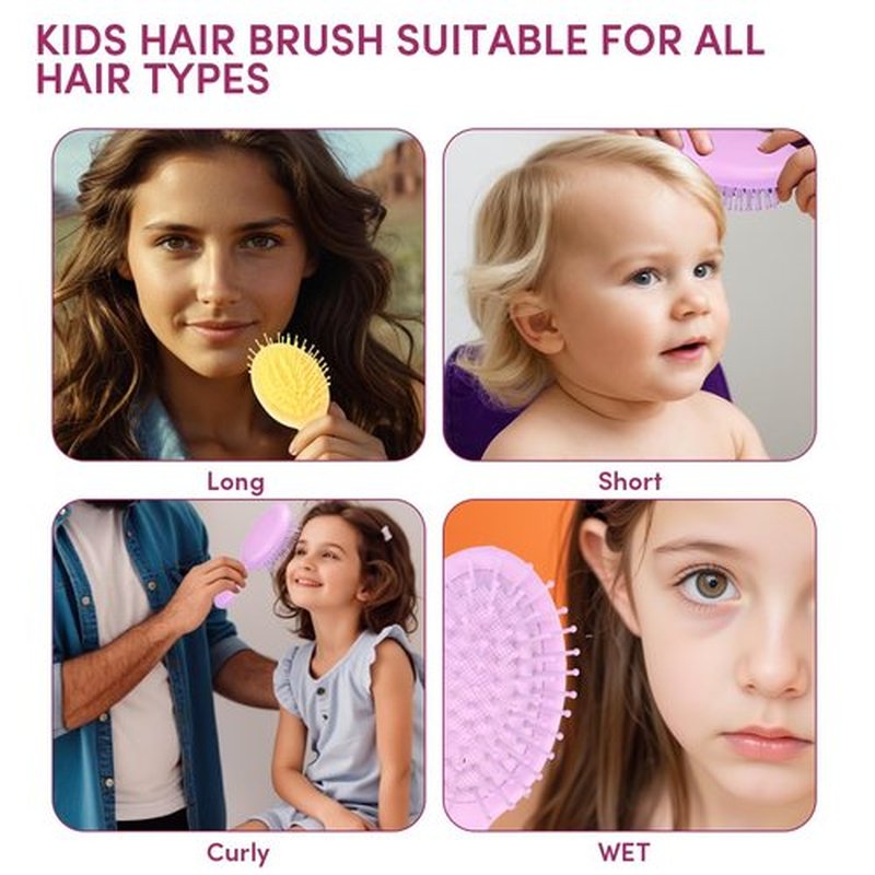 15 Pack Mini Wet Hair Brush Mini Detangling Brush for Wet & Dry Hair, Compact Travel Hairbrush for Teens & Adults, Perfect for Bridesmaid Gifts, Party Favors