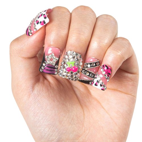 LOVFUL Press on Duck Nails Short | Handmade Acrylic French Tip Fake Nails Press ons | 3D Design Duck Short 0.8 in | H575-L