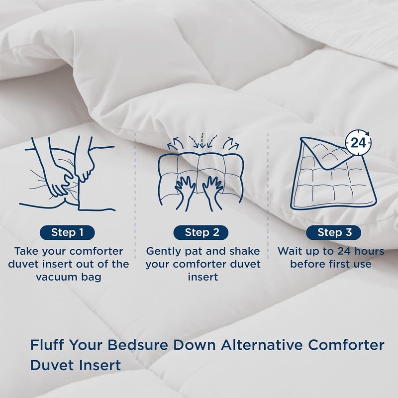 Bedsure Comforter Duvet Insert - All-Season Quilted Cal King Bedding, GentleSoft Down Alternative, Grey 96 x 102 Inches